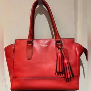 Coach Vibrant Red Leather Handbag